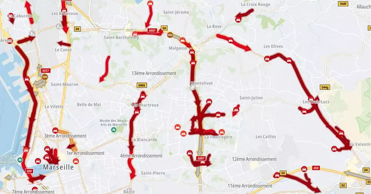 Marseille : la rocade L2 partiellement fermée dans le sens Lyon-Aubagne