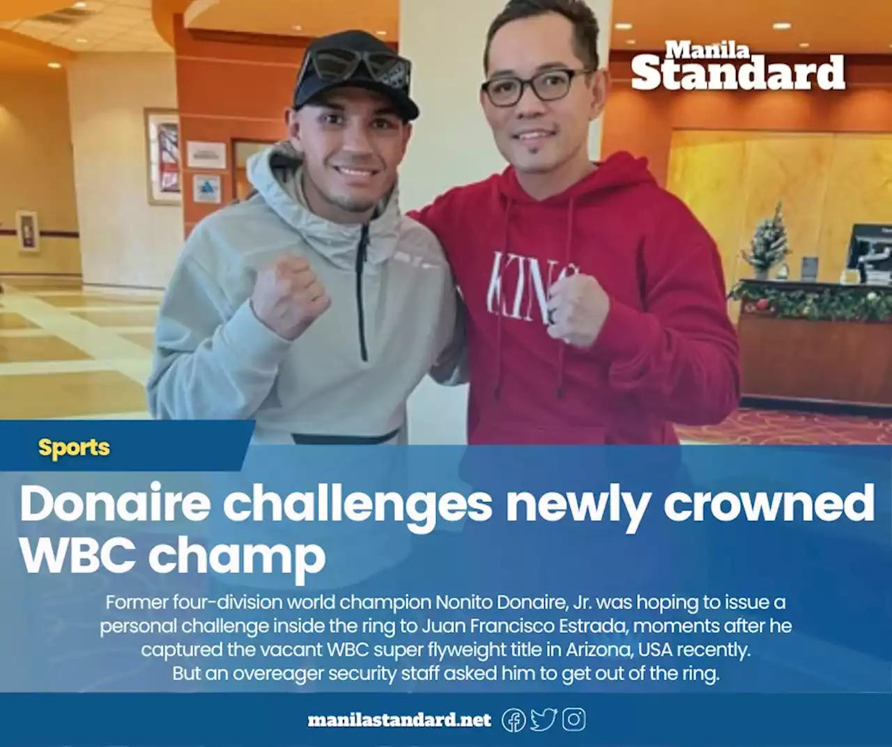 Donaire challenges newly crowned WBC champ