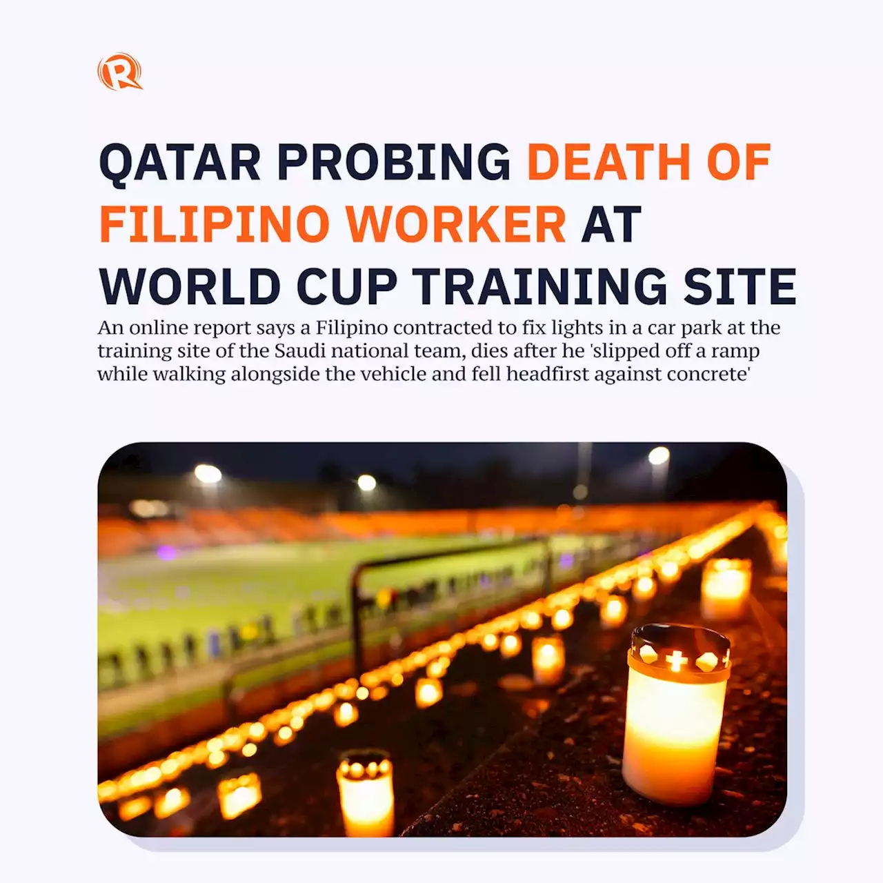 Qatar probing death of Filipino worker at World Cup training site