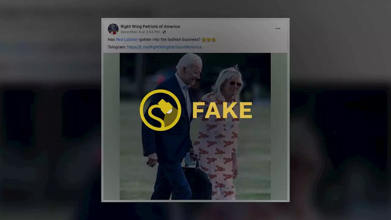 Jill Biden Photo Was Doctored To Add Lobsters on Her Outfit