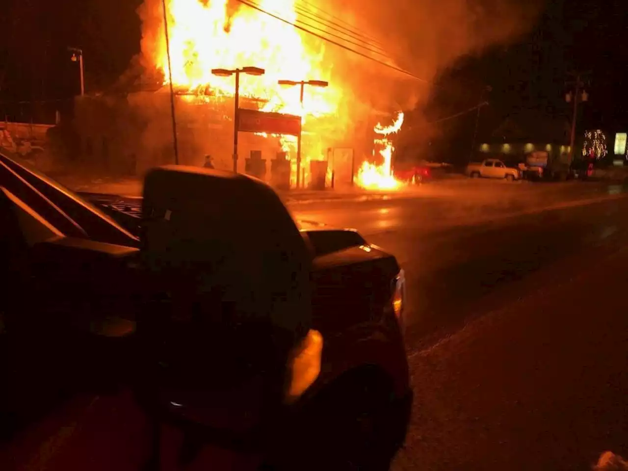 Bowser's only gas station destroyed by fire