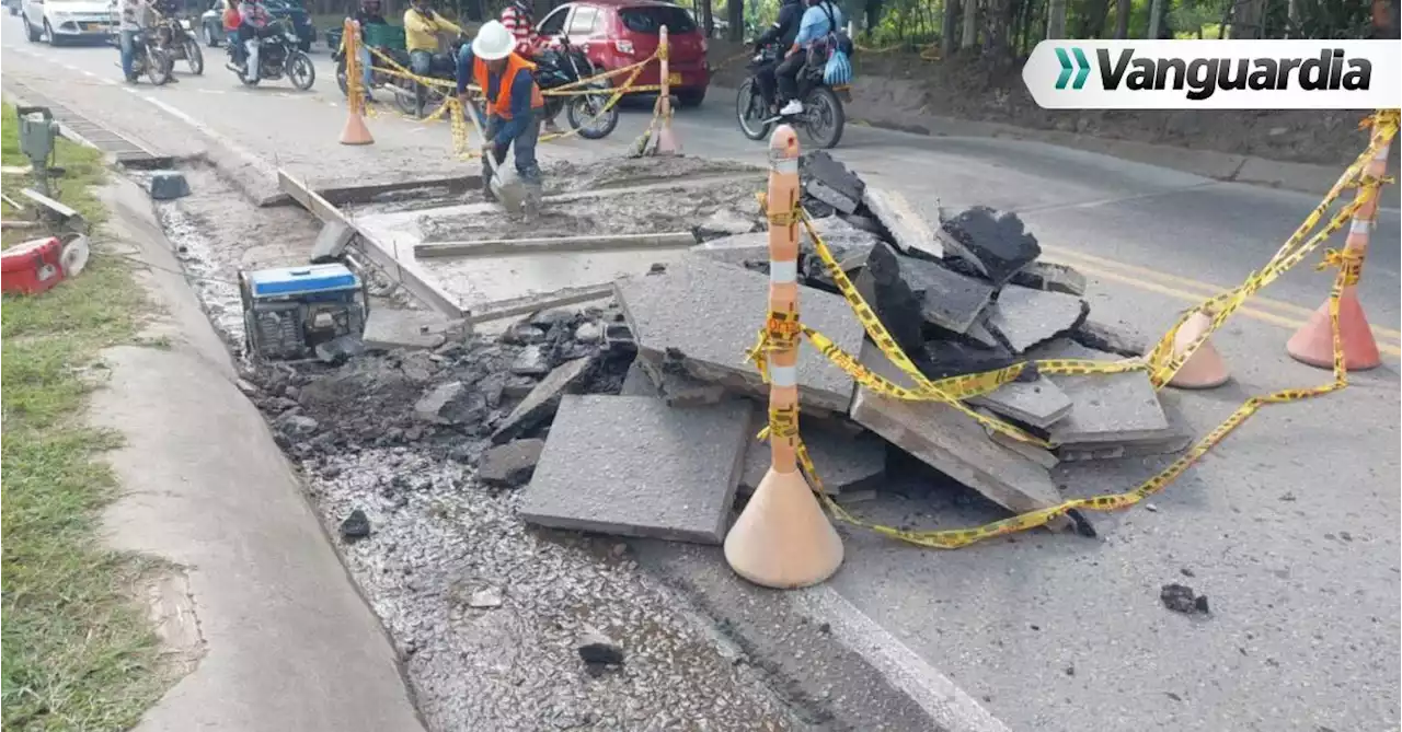 Colapsó la vía por obras en la carretera Piedecuesta – San Gil