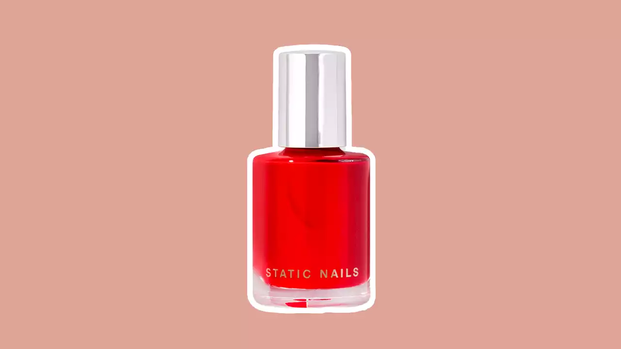 Static Nails Liquid Glass Lacquer in Triple Cherry Is Glossy Red Perfection