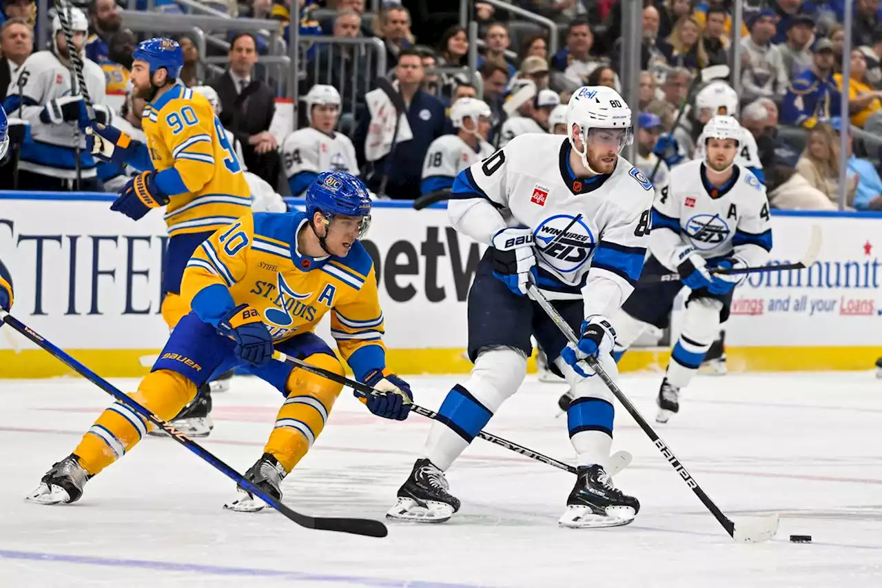 Jets beat Blues 5-2 as Pierre-Luc Dubois scores twice