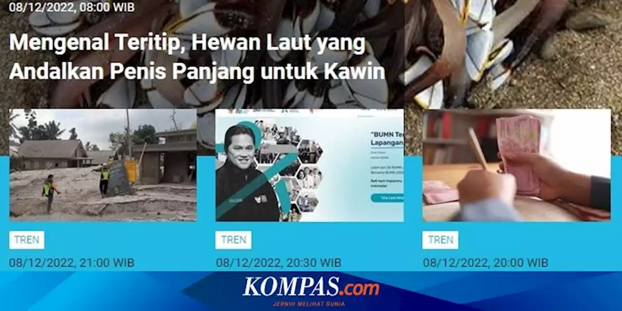 [POPULER TREN] Mengenal Hewan Laut Teritip | Analisis Dua Gempa yang Guncang Sukabumi