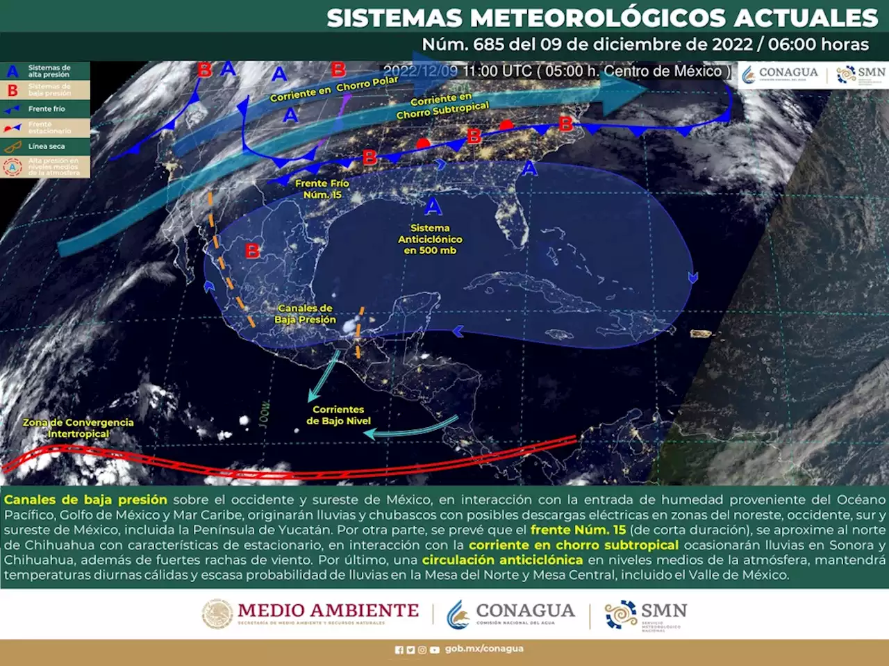 Alerta SMN por heladas en zonas serranas de BC, Chihuahua y Durango