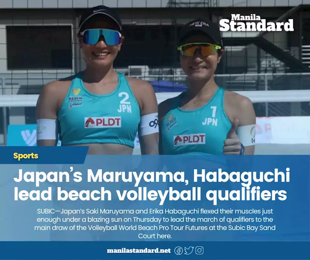 Japan’s Maruyama, Habaguchi lead beach volleyball qualifiers