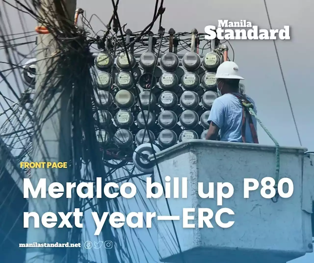 Meralco bill up P80 next year—ERC