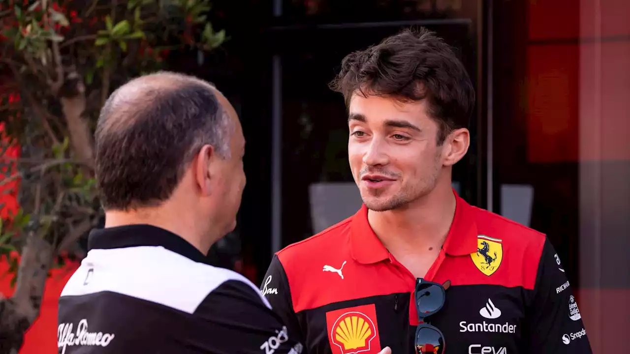 Charles Leclerc quizzed on Frederic Vasseur Ferrari team boss rumours