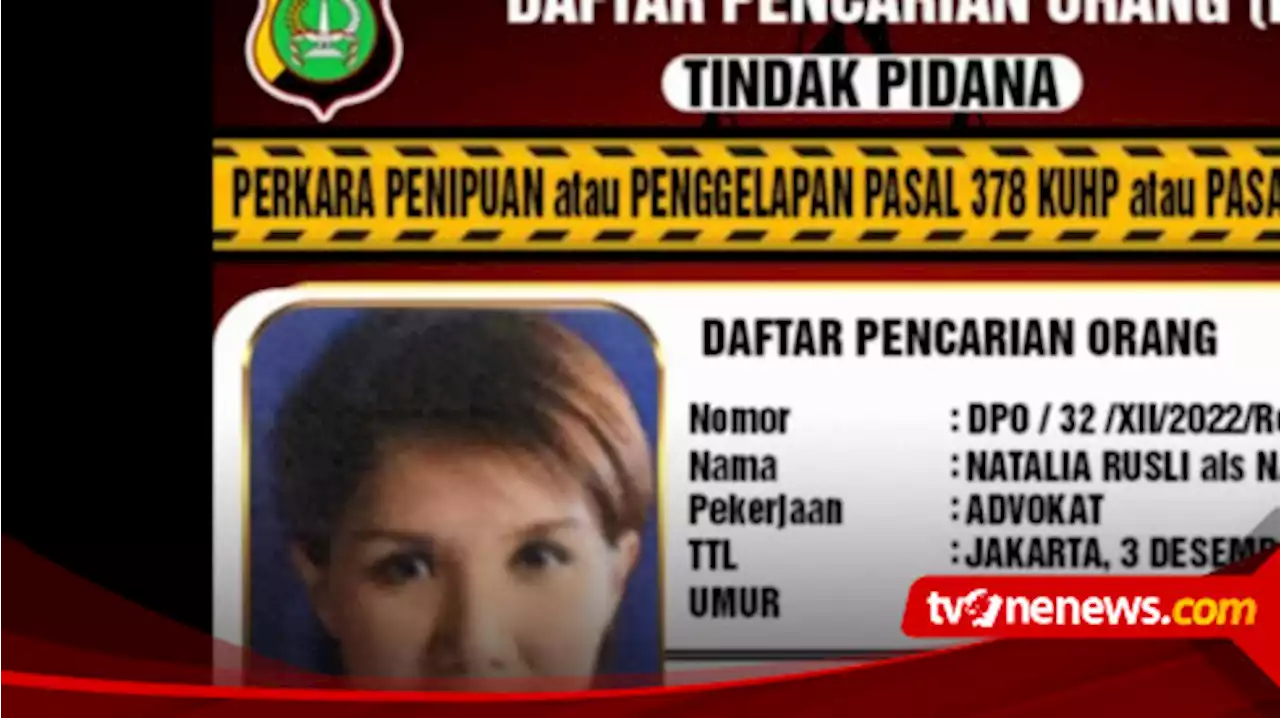 Jadi DPO Polres Jakbar Natalia Rusli Diimbau Taat Hukum