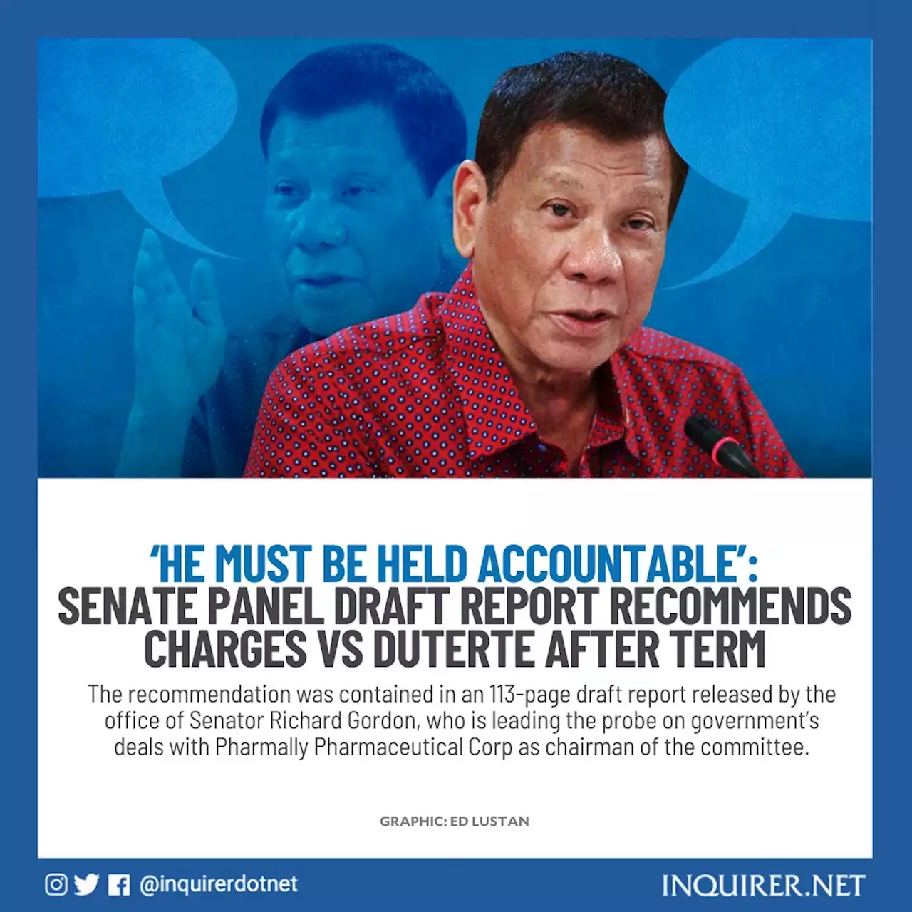 ‘He must be held accountable’: Senate panel draft report recommends charges vs Duterte after term