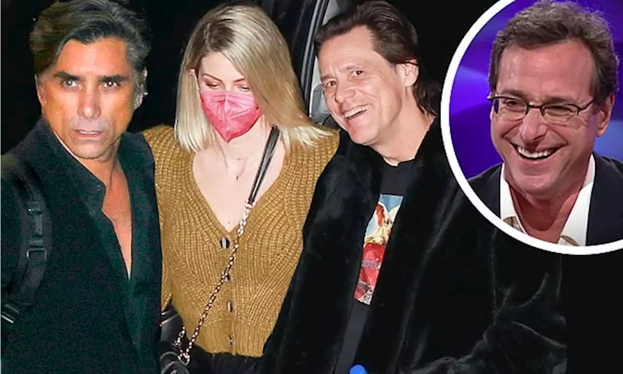 Bob Saget memorial: widow Kelly Rizzo, John Stamos and Jim Carrey seen