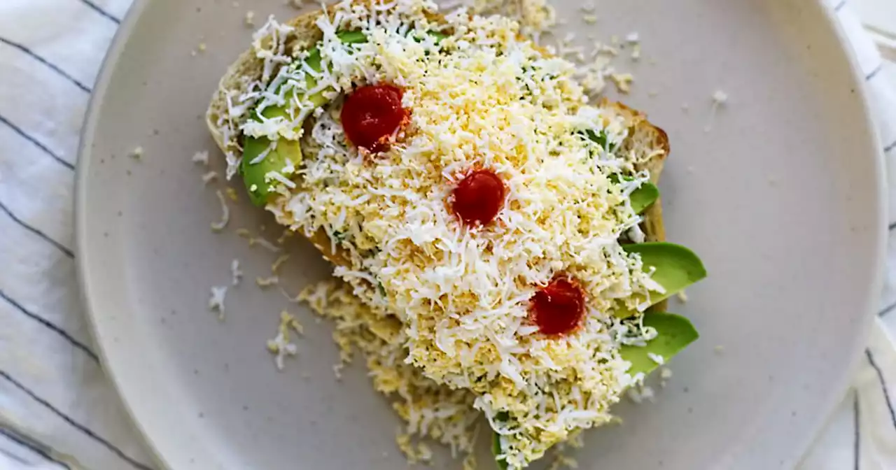 We tried the viral method of grating hard-boiled eggs onto avocado toast