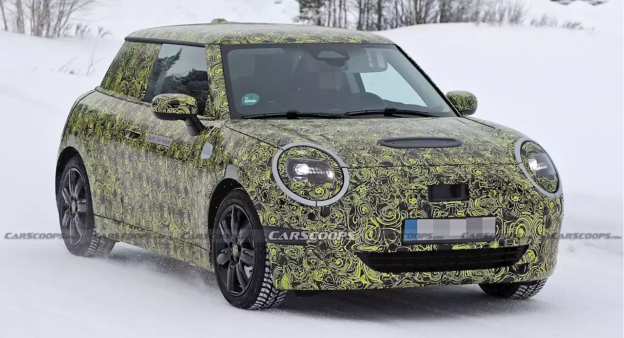 2023 Mini Hatch Tests Through The Snow Following Last Year's Leak | Carscoops