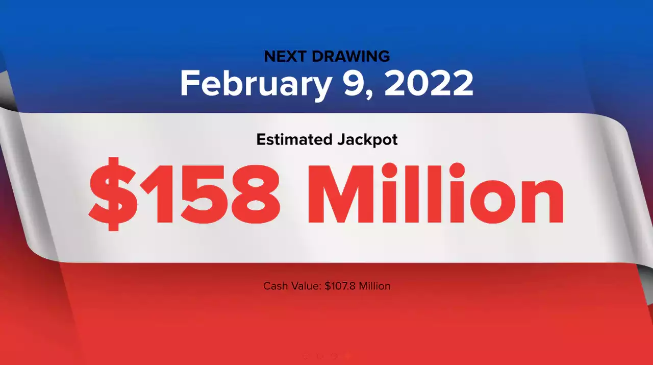 Powerball winning numbers for Wednesday, Feb. 9, 2022; jackpot $158 million