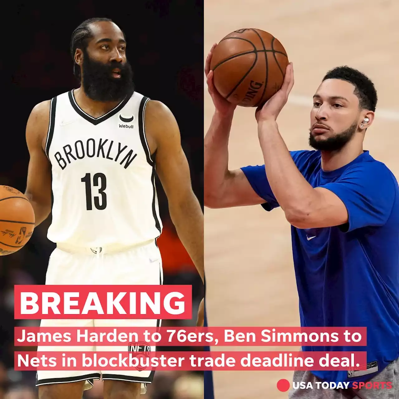 James Harden to 76ers, Ben Simmons to Nets in blockbuster trade deadline deal