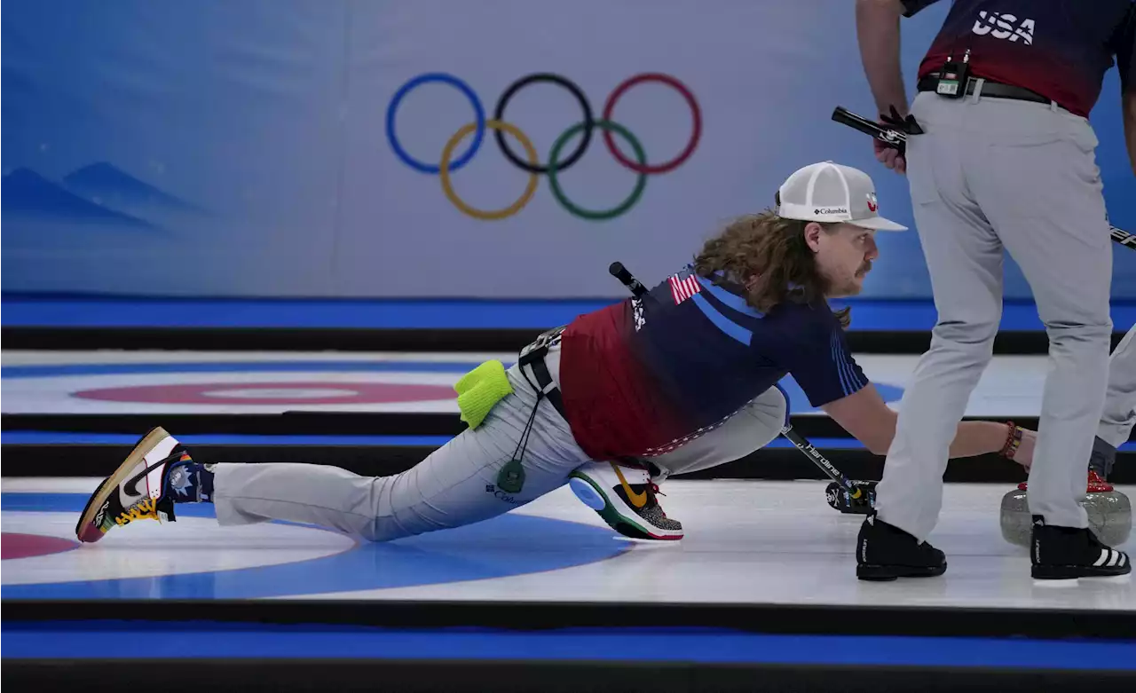 American curler Matt Hamilton's shoes stand out at Olympics