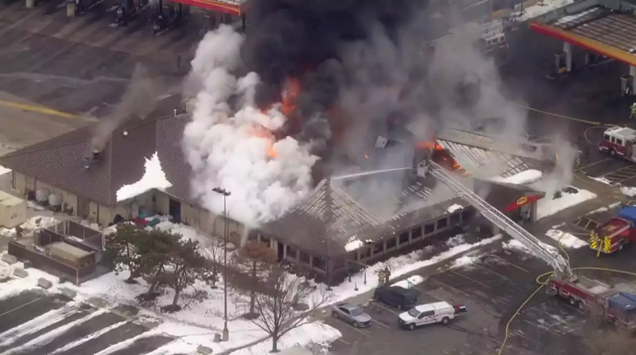 Firefighters Battle Blaze At Love's Travel Stop, Denny's Restaurant In Gary, Indiana