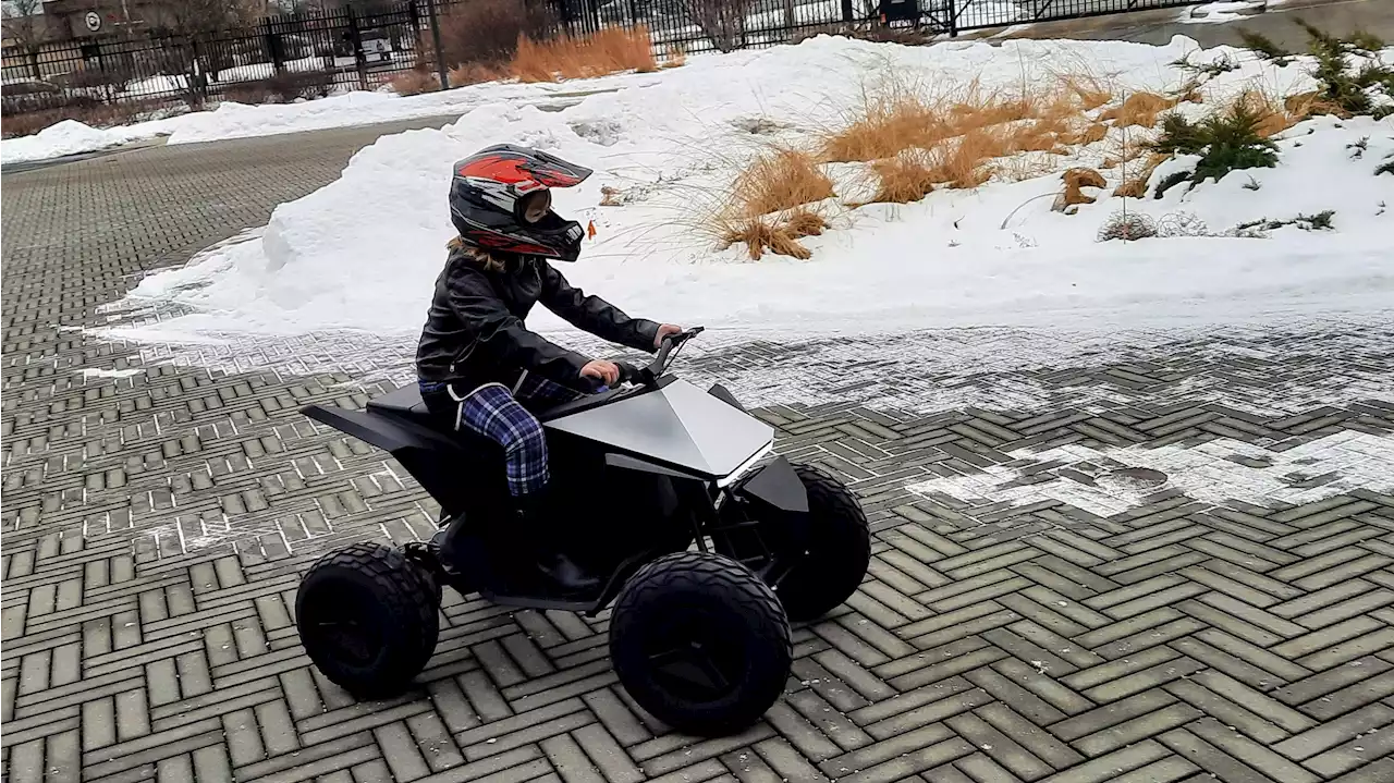 FIRST RIDE: Tesla Cyberquad Electric ATV for Kids!