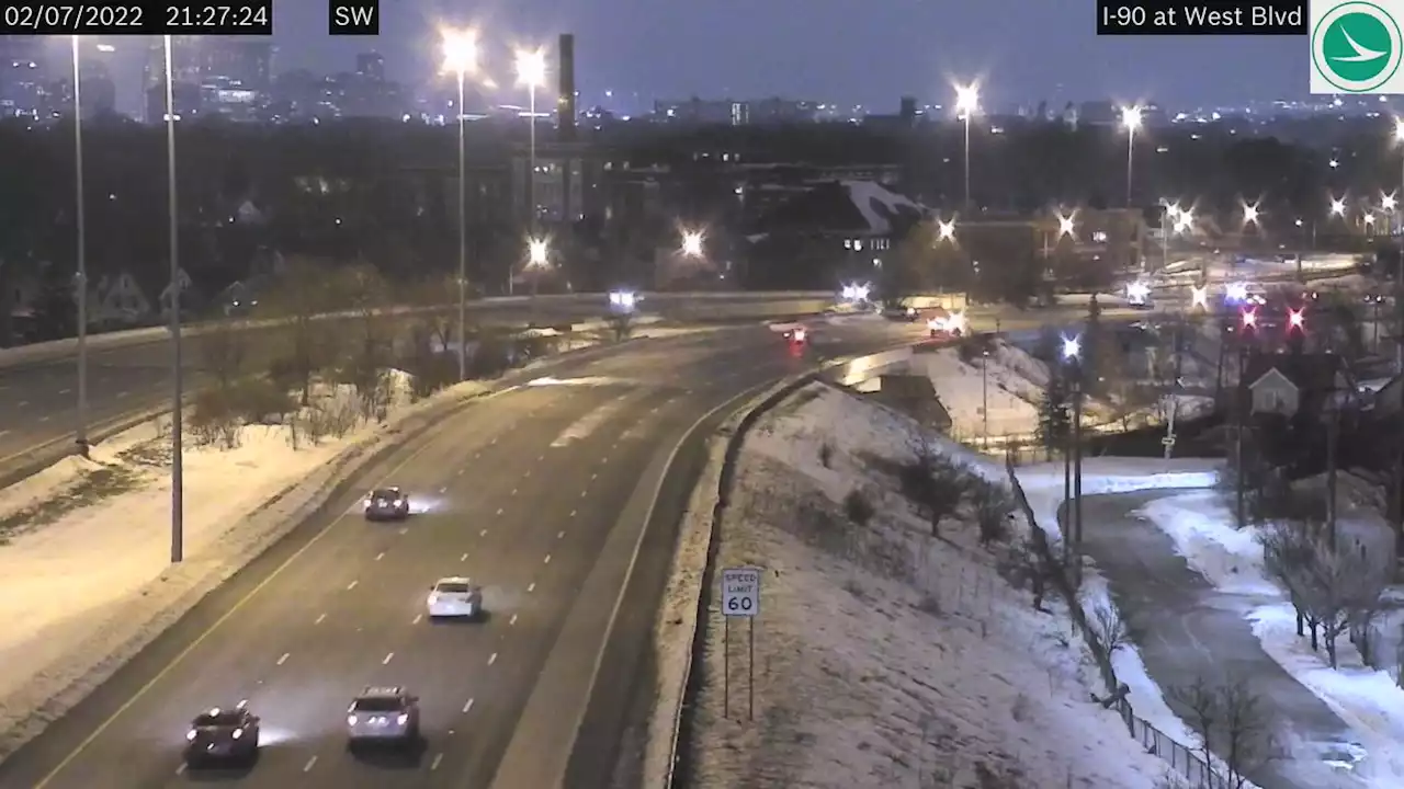 Video shows car crash off Interstate 90 overpass in Cleveland for second time in three weeks