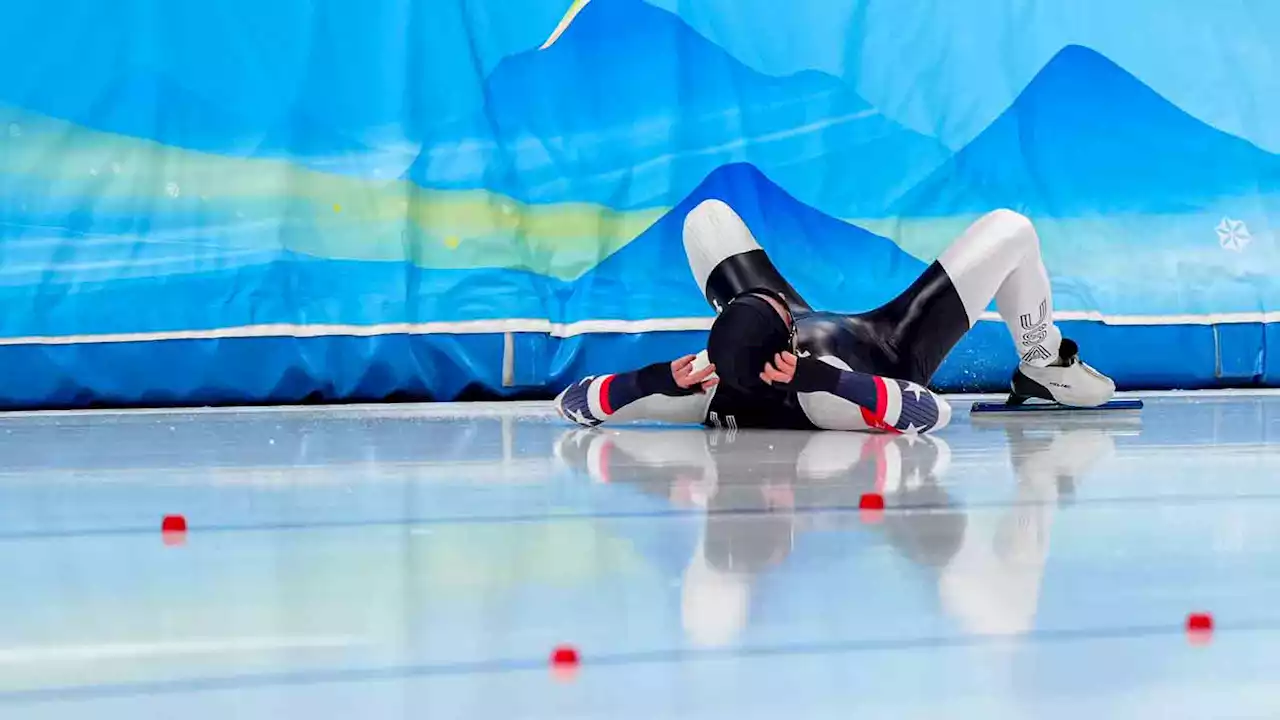 WATCH: U.S. Speed Skater Austin Kleba Tumbles After Crossing Olympic Finish Line