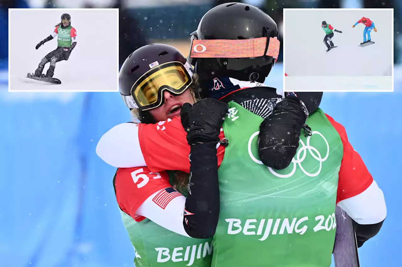 Nick Baumgartner, Lindsey Jacobellis take gold in team mixed snowboard cross