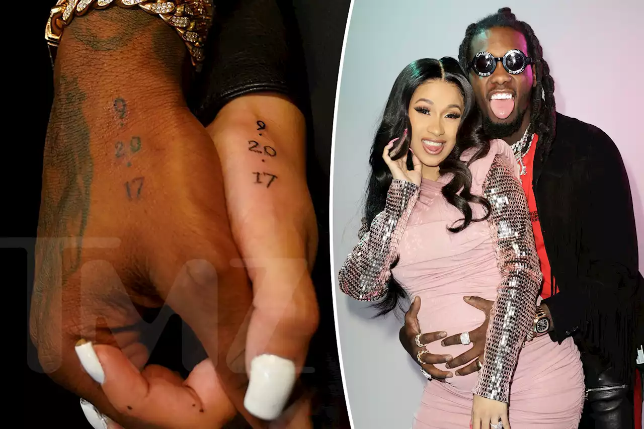 Cardi B and Offset get matching tattoos of their wedding date