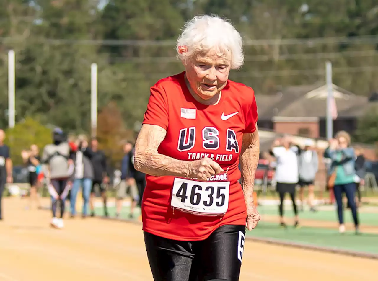 Celebrating record-breaking runner Julia 'The Hurricane' Hawkins' 106th birthday