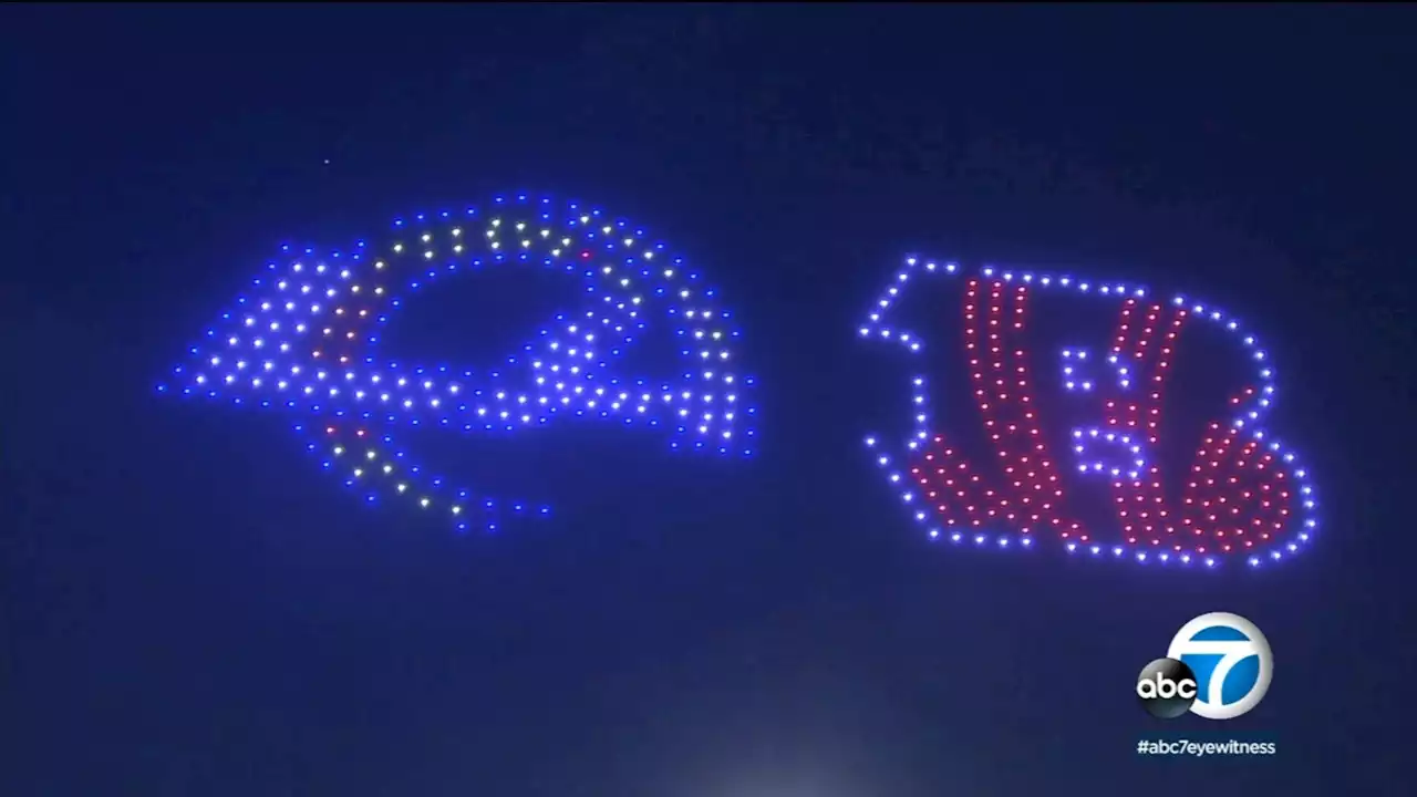 Super Bowl weekend: NFL drone show lights up downtown Los Angeles