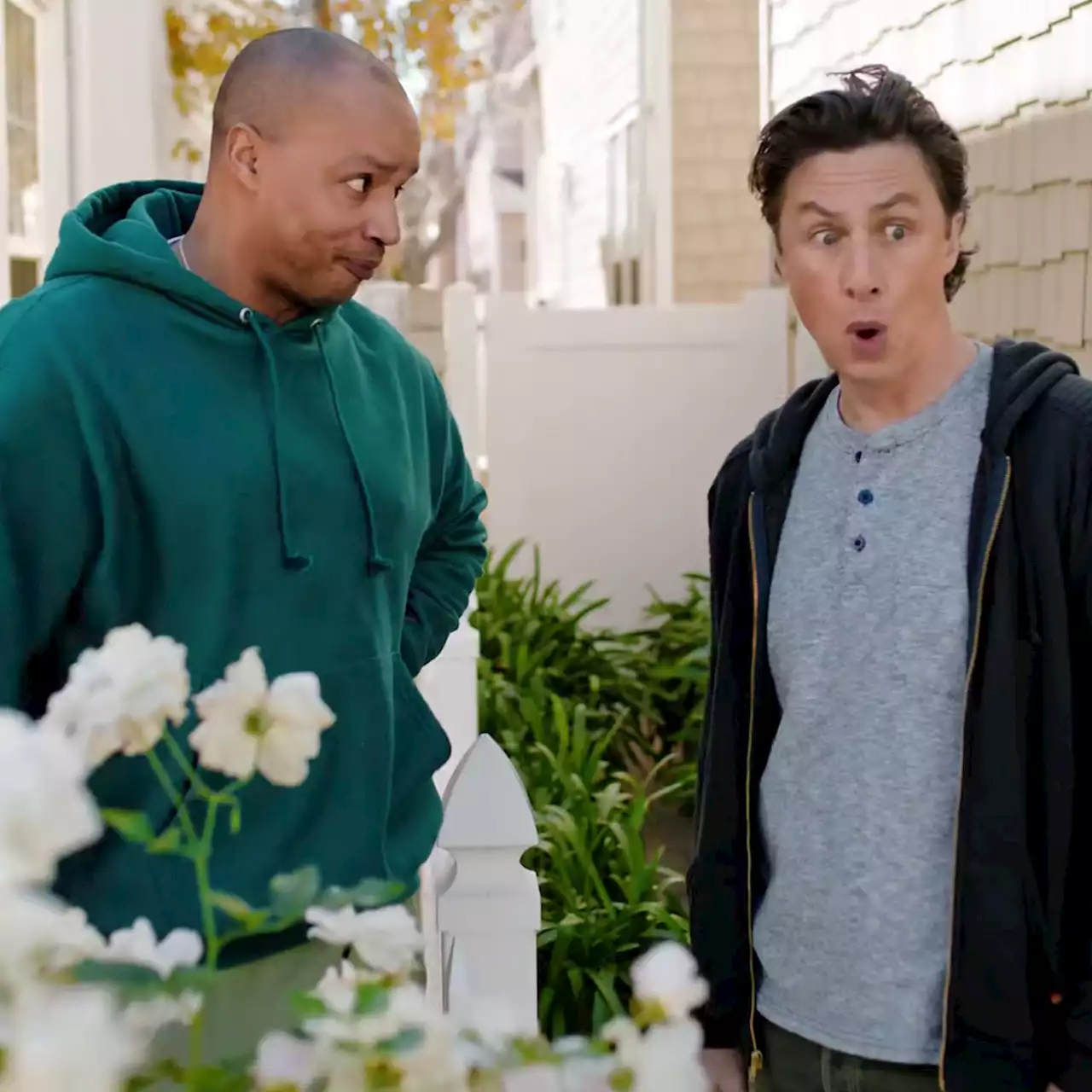 Zach Braff and Donald Faison Have a Musical Scrubs Reunion in T-Mobile Super Bowl Ad - E! Online