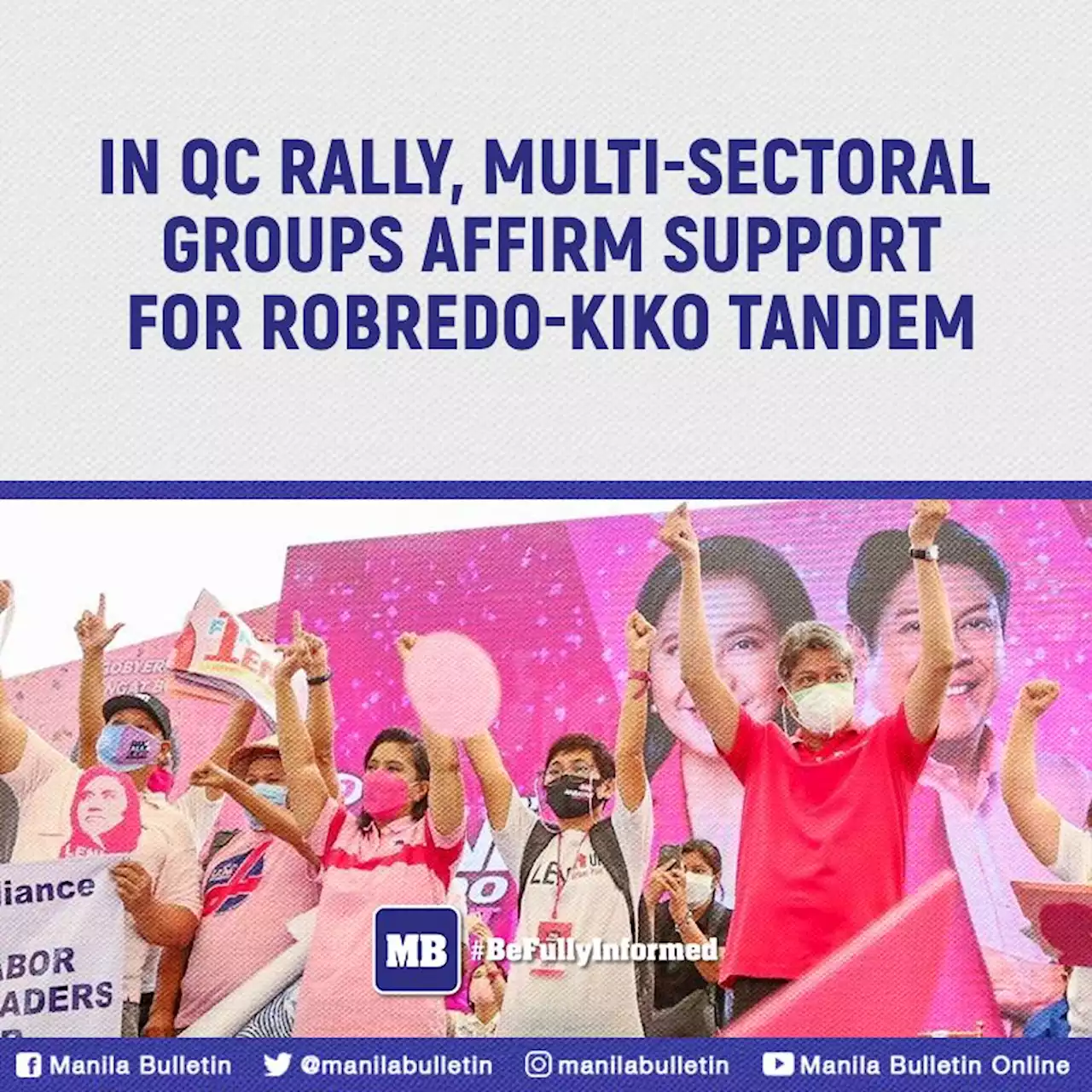 In QC rally, multi-sectoral groups affirm support for Robredo-Kiko tandem