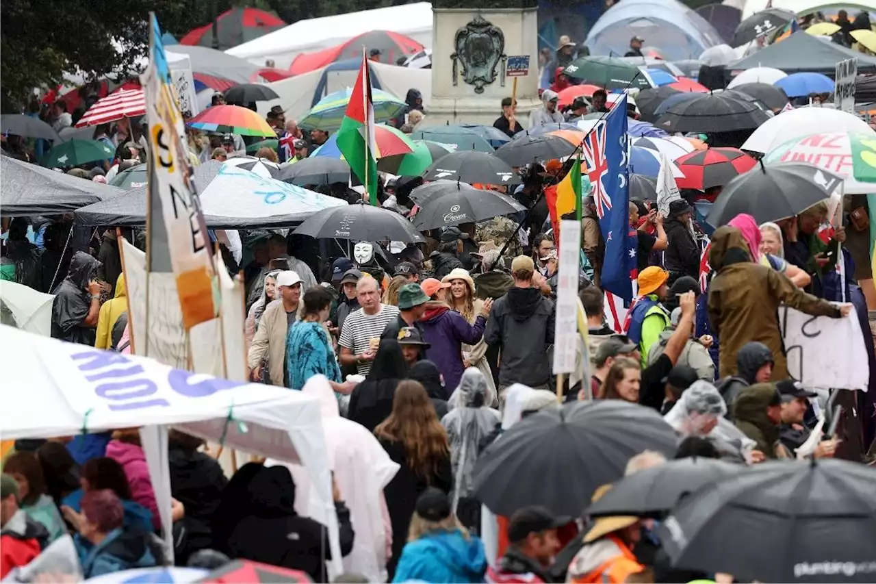 Cyclone Dovi fails to dislodge New Zealand's anti-vaccine protesters