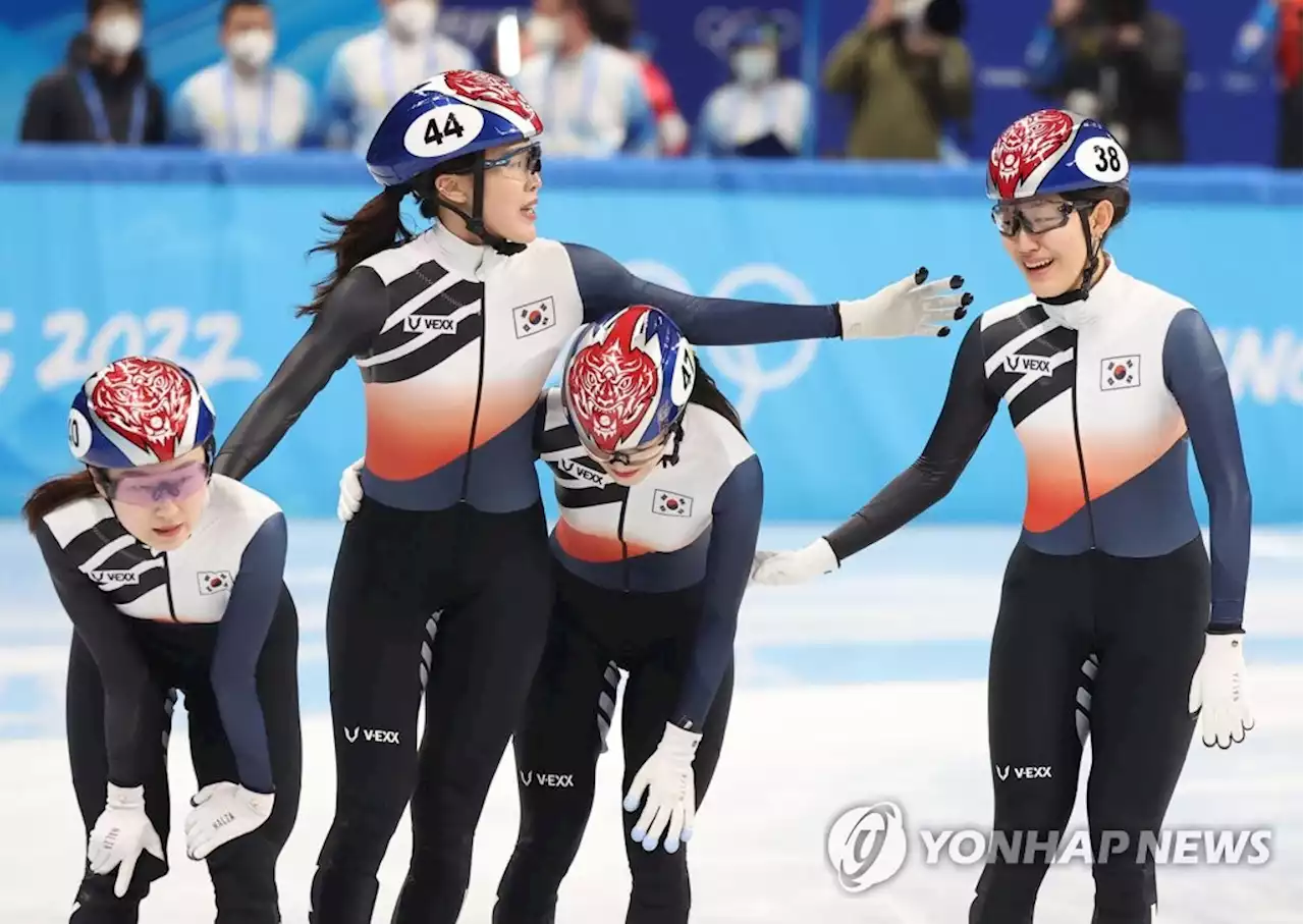 -올림픽- 쇼트트랙 여자 3,000ｍ 계주 은메달…한국 메달 순위 15위 | 연합뉴스