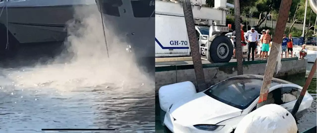 Tesla Model Y Enters Drowning Mode And Bubbles After Falling Into The Sea | Carscoops