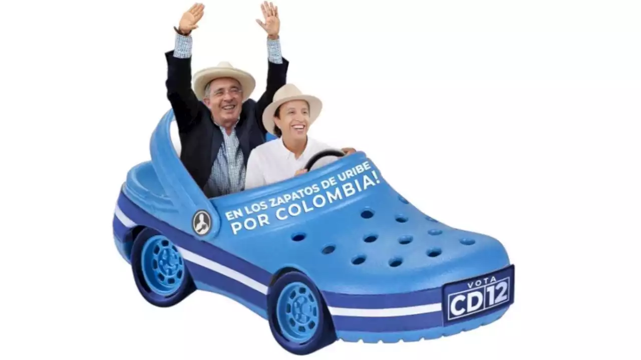 Con montaje en un crocs, Álvaro Uribe promueve candidatura de Manguito ¿Qué opina?