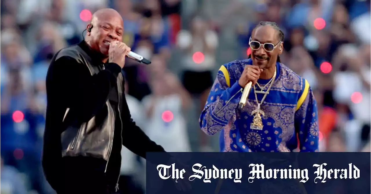 One of the best half-time shows yet? Dr Dre and Snoop Dogg bring California love to Super Bowl