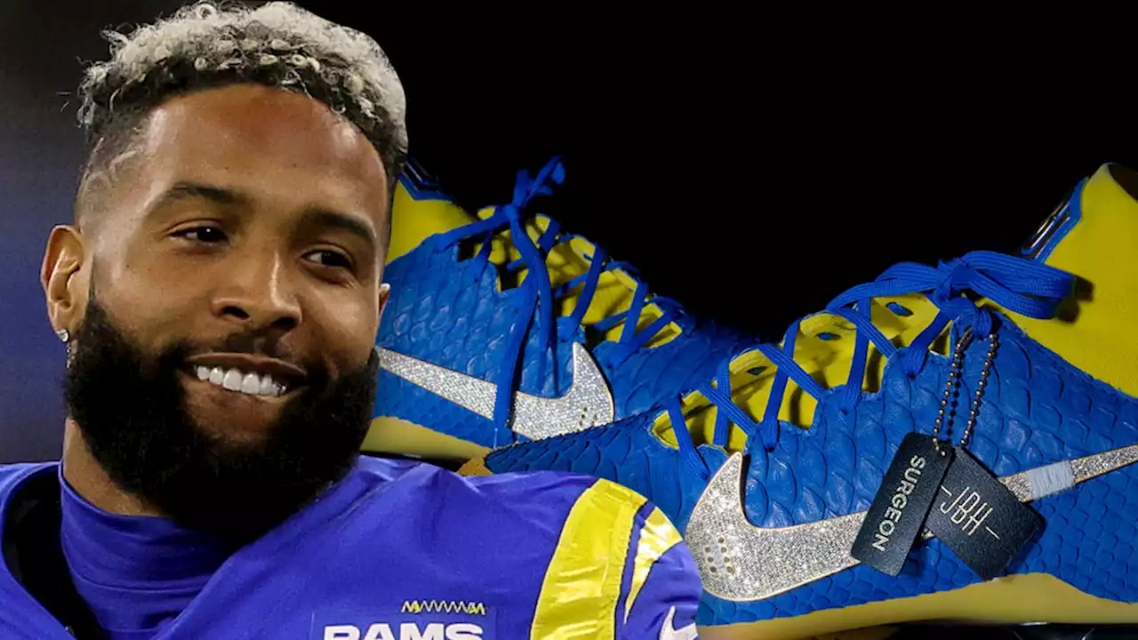 Odell Beckham Jr. Rockin' $200K Diamond Cleats For Super Bowl LVI Pregame