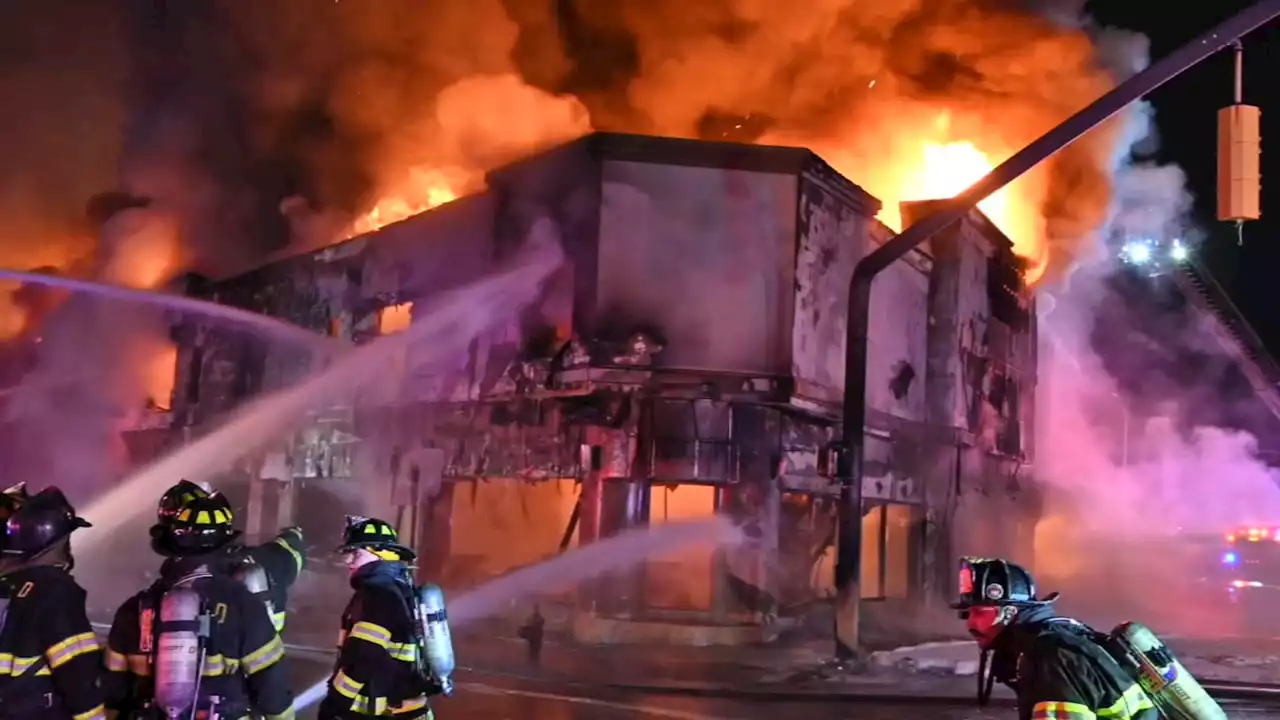 Tanker slams into Long Island business, sparks massive fire, shuts down Sunrise Highway