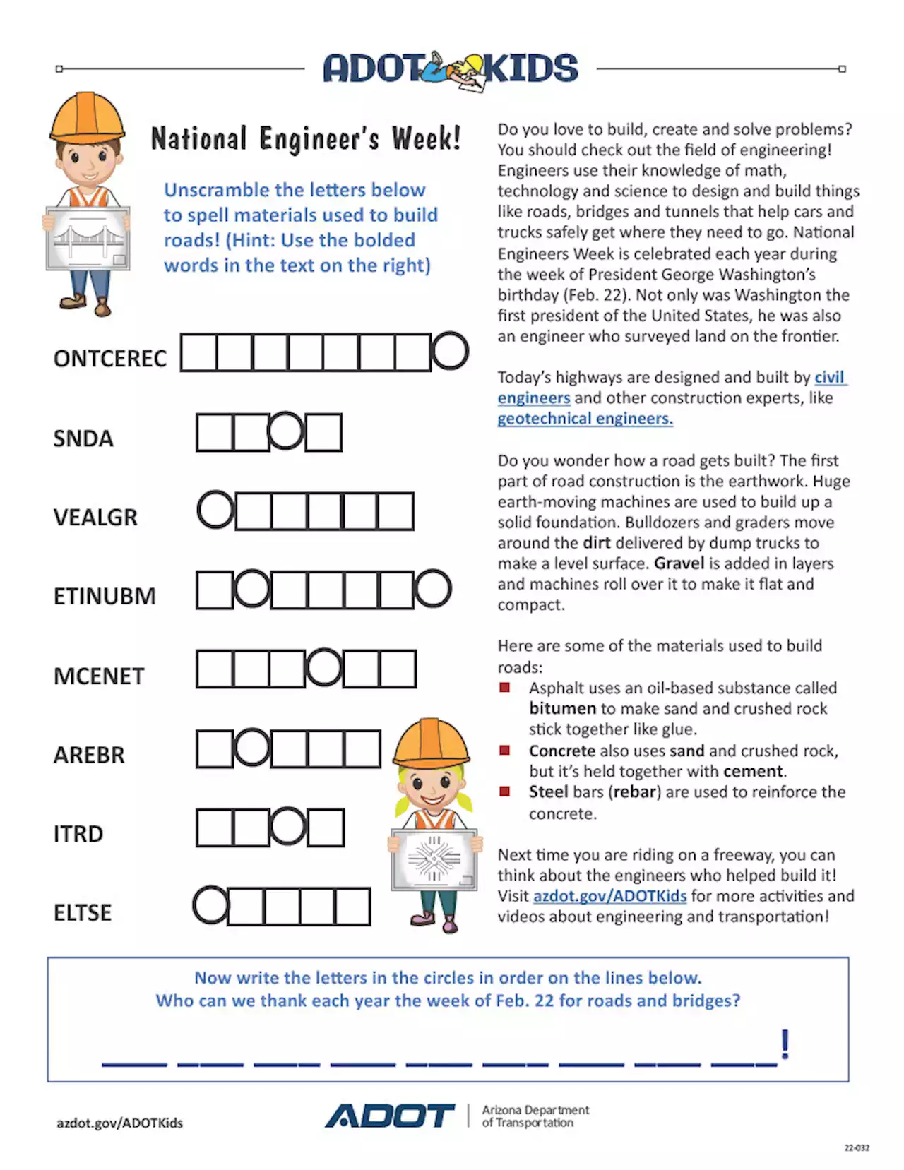 ADOT Kids: Thank an engineer for our roads, bridges during National Engineers Week | ADOT