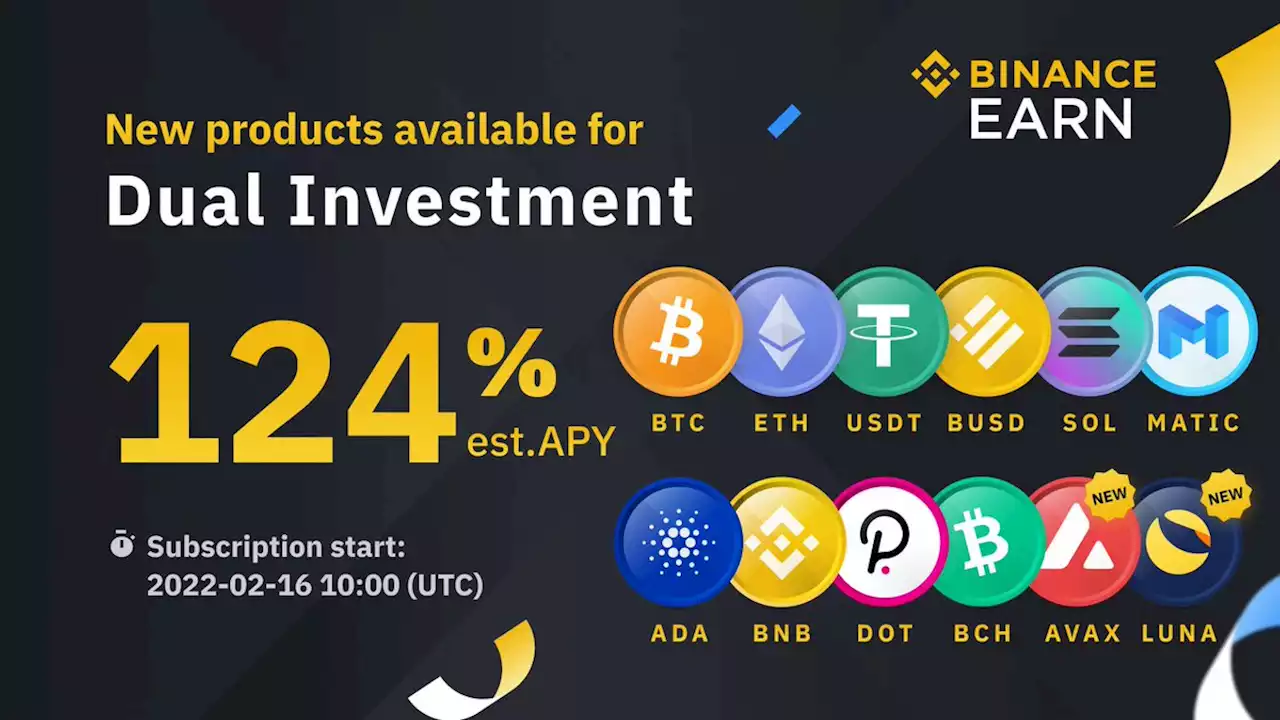 New Dual Investment Products Launched (2022-02-16) | Binance Support