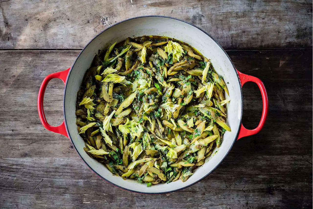 Celery Gets to Shine in This Recipe for Stewed Celery With Herbs and Persian Lime