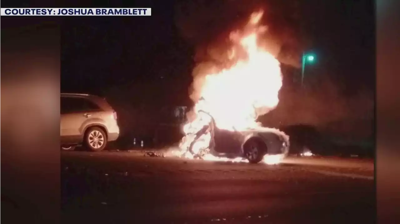 Good Samaritan pulls victim to safety following fiery crash in Travis County