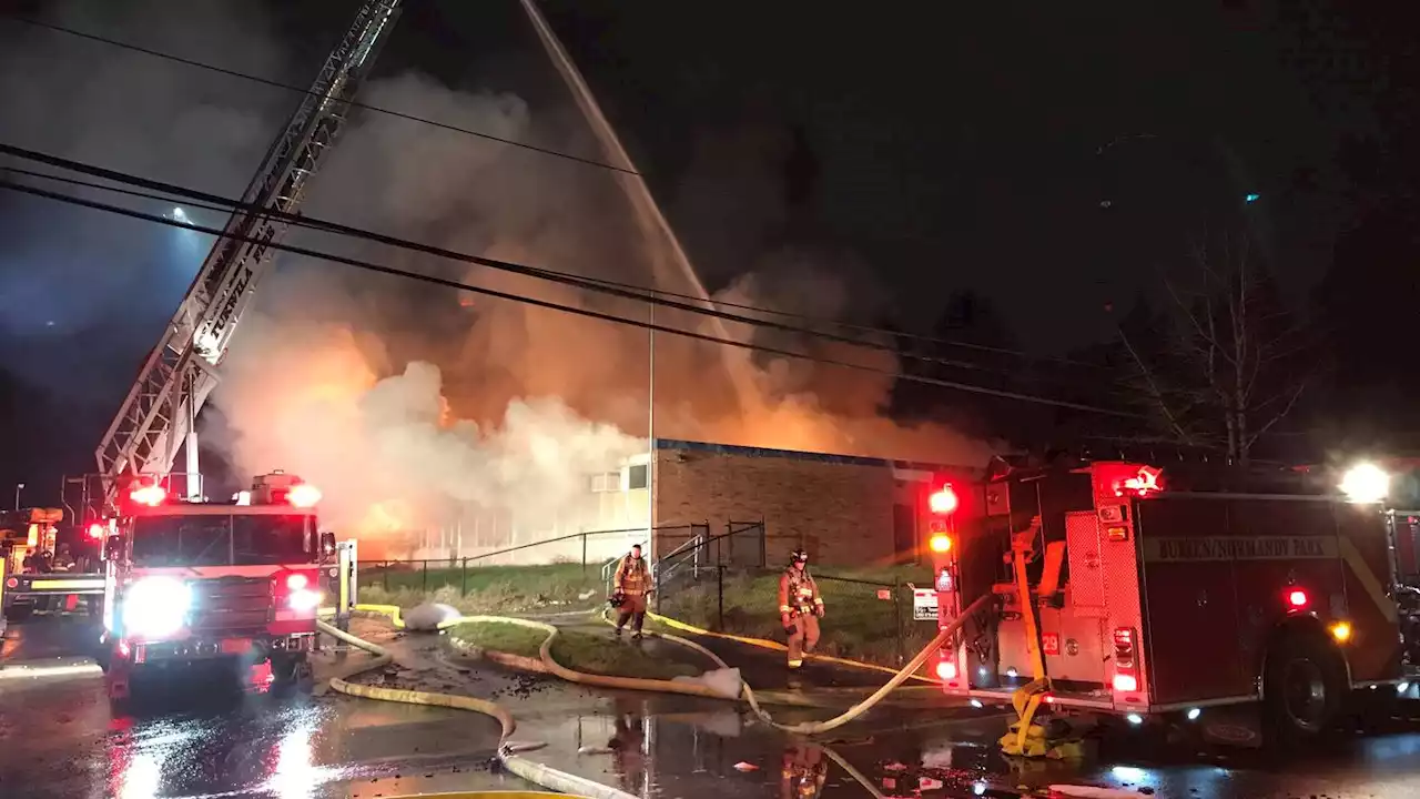 Massive fire burns old school building in SeaTac