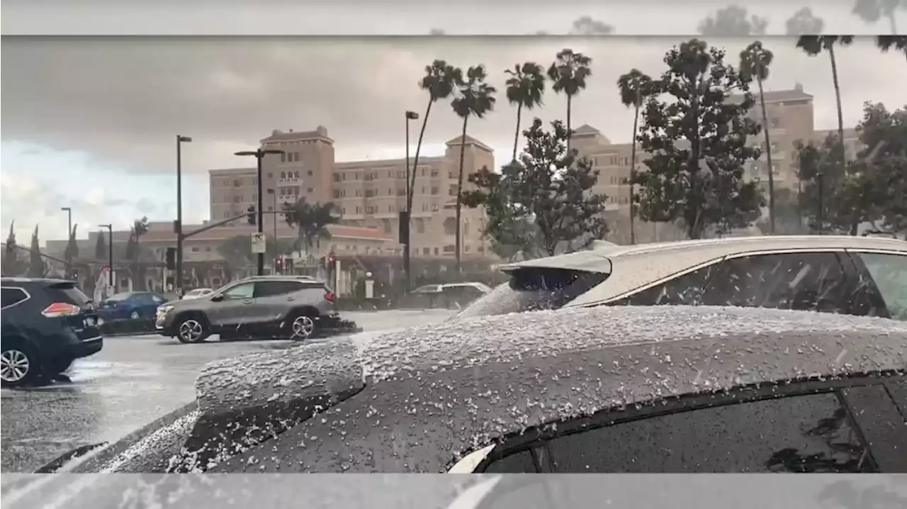 Southern California gets rain, hail, lightning and ‘thundersnow’