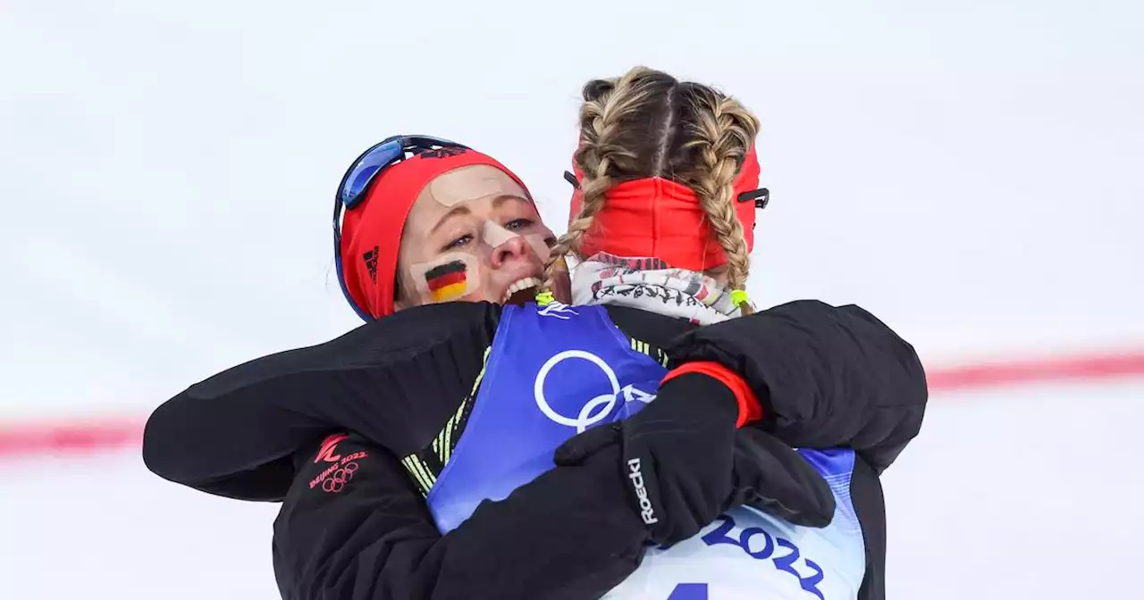 Olympia: GOLD! Deutsches Team gewinnt im Skilanglauf nach irrem Zielsprint