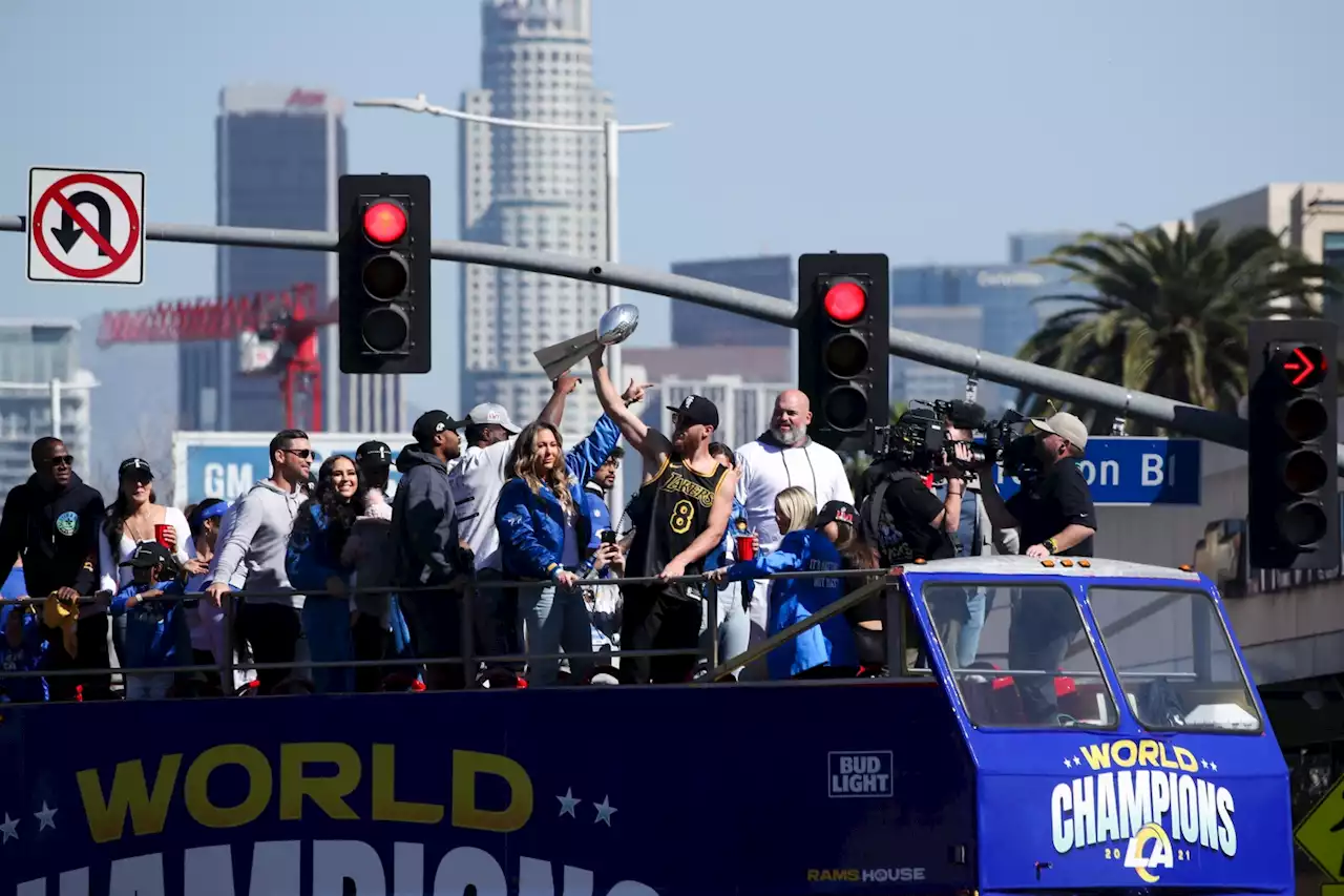 Thousands Descend On Downtown LA For Rams Super Bowl Parade