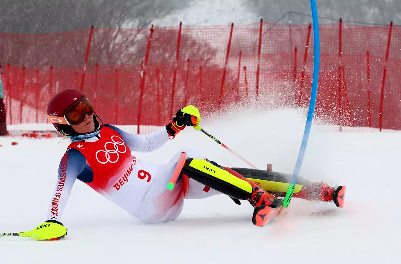 American skier Mikaela Shiffrin crashes out of alpine combined slalom