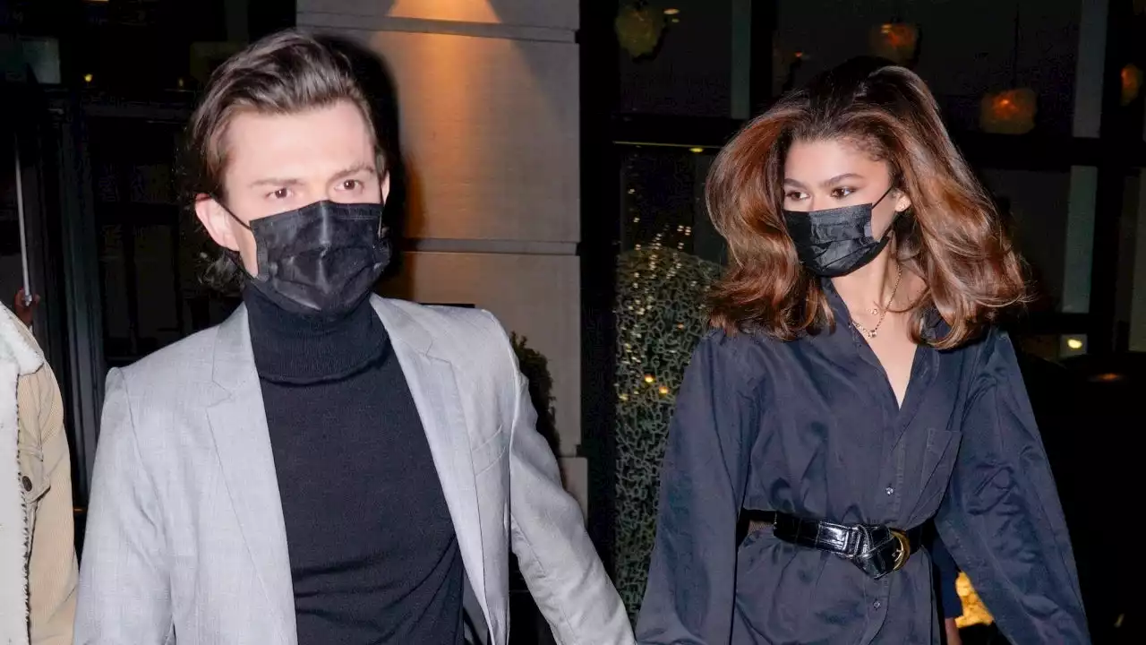 Zendaya & Tom Holland Hold Hands in Color-Coordinated Looks for Date