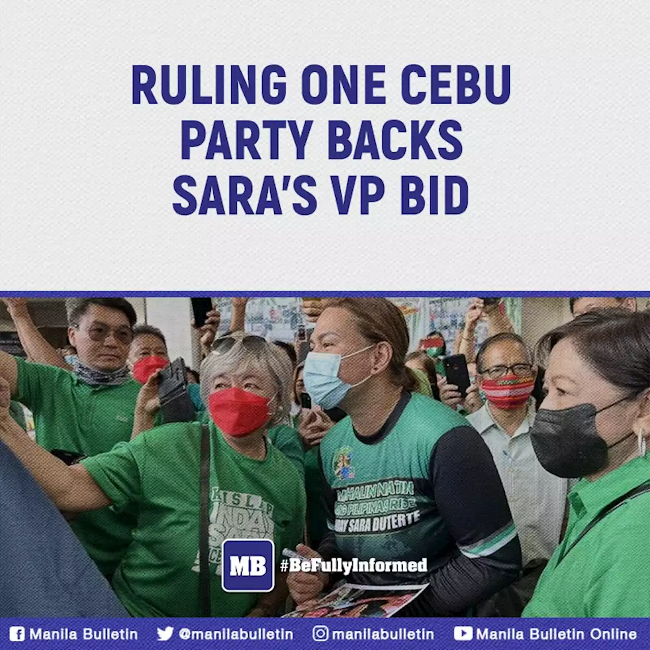 Ruling One Cebu party backs Sara's VP bid