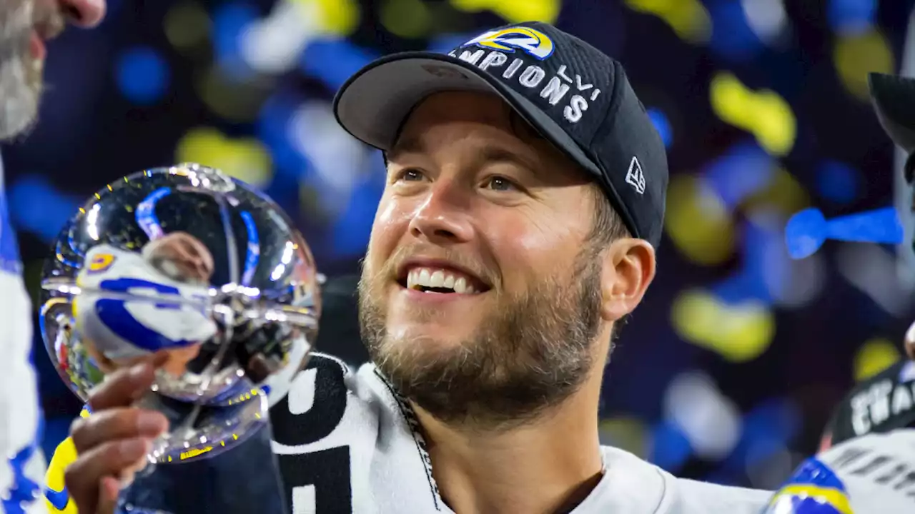 Matthew Stafford Drinks Bottle of 1942 Tequila at Rams Parade